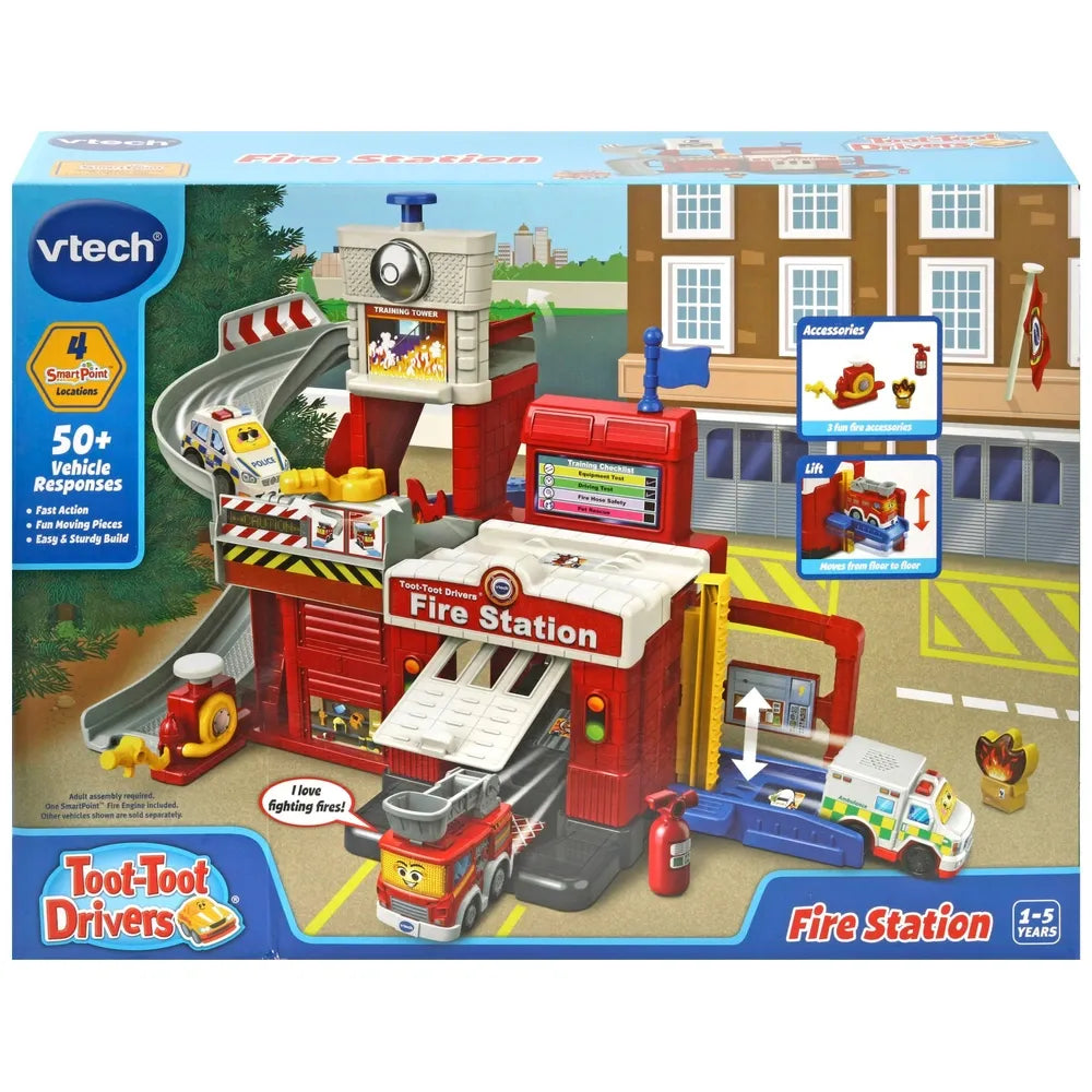 VTech Toot-Toot Drivers Fire Station Playset with Interactive Features