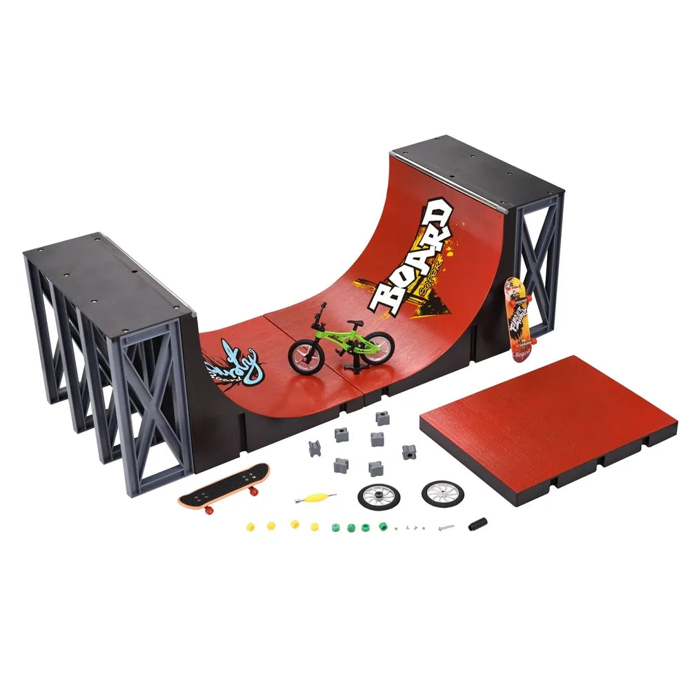 Finger Skateboard Ramp Half Pipe Set Mini Skate Park Toy for Kids