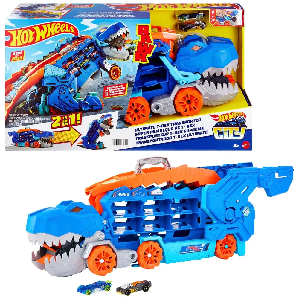 Hot Wheels City Ultimate T-Rex Transporter Let’s Race Playset
