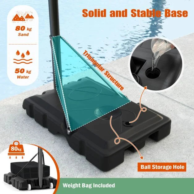 Adjustable Basketball Hoop 225–305cm Portable Goal System