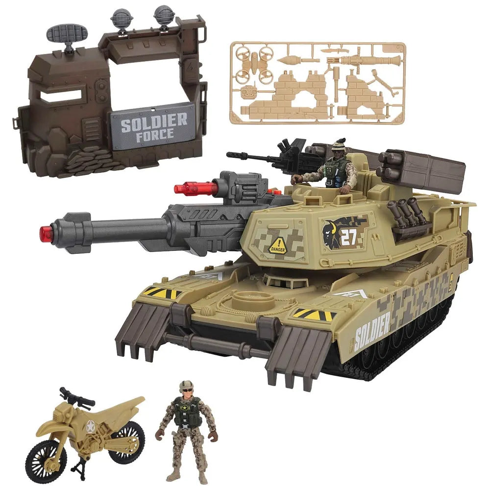 Soldier Force Armored Siege Tank Playset with Lights & Sounds for Kids