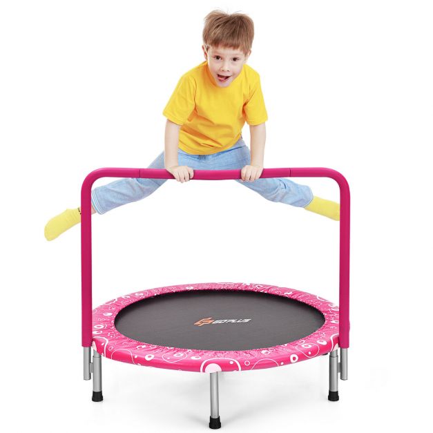 Outdoor Folding Trampoline for Children with Safety Padding and Handle