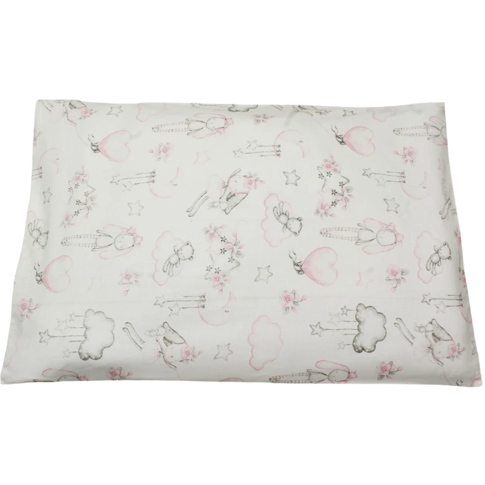 Baby Pillowcase 40x60cm 100% Cotton Zipped Pillow Cover Jungle Floral Print