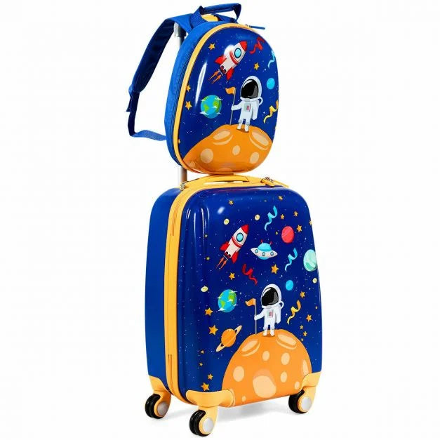 Durable ABS Children’s Suitcase and Backpack Travel Set