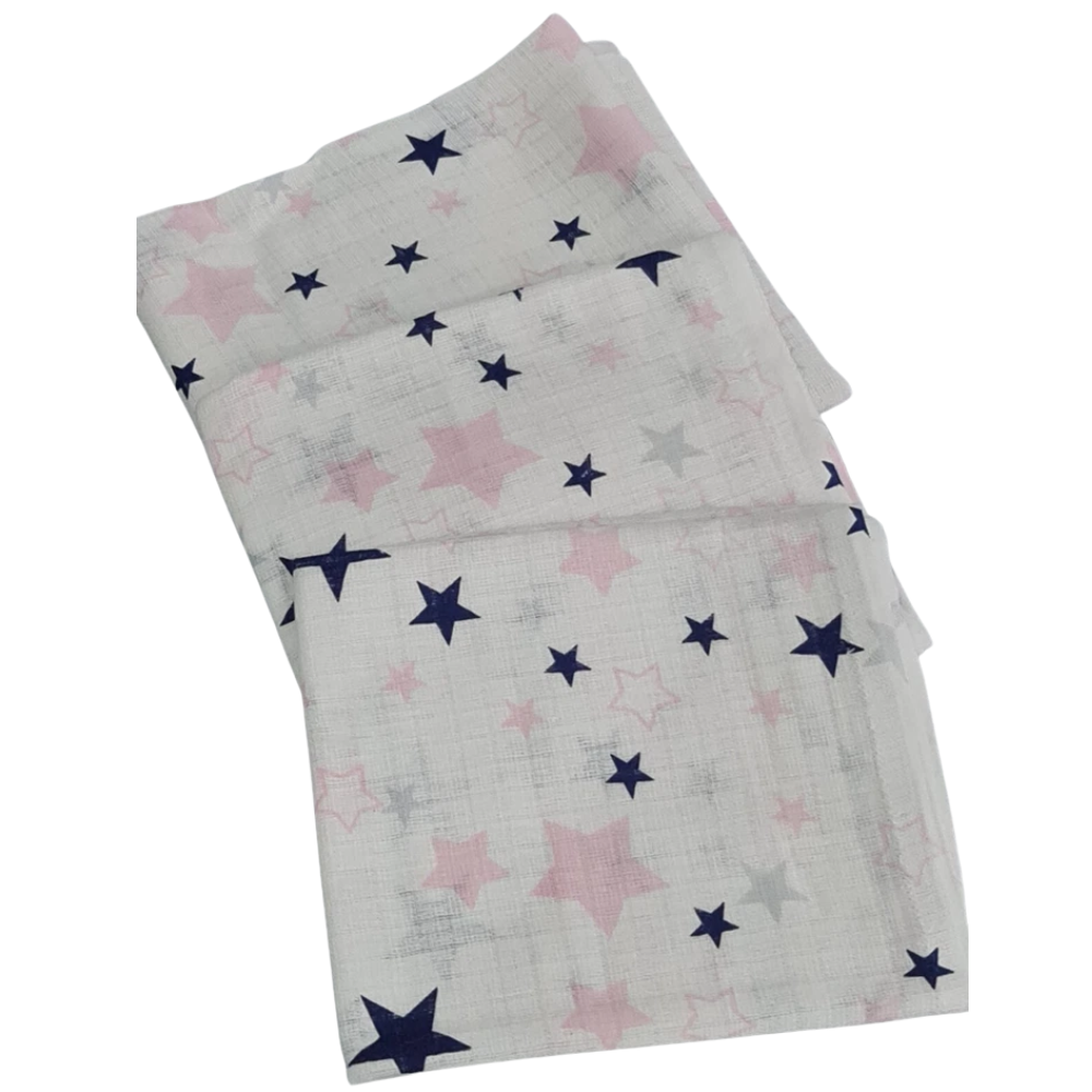 3 Pack Xl Large Printed Muslin Squares for Babies, Reusable 100% Cotton Nappy Cloths