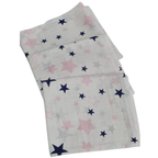 3 Pack Xl Large Printed Muslin Squares for Babies, Reusable 100% Cotton Nappy Cloths