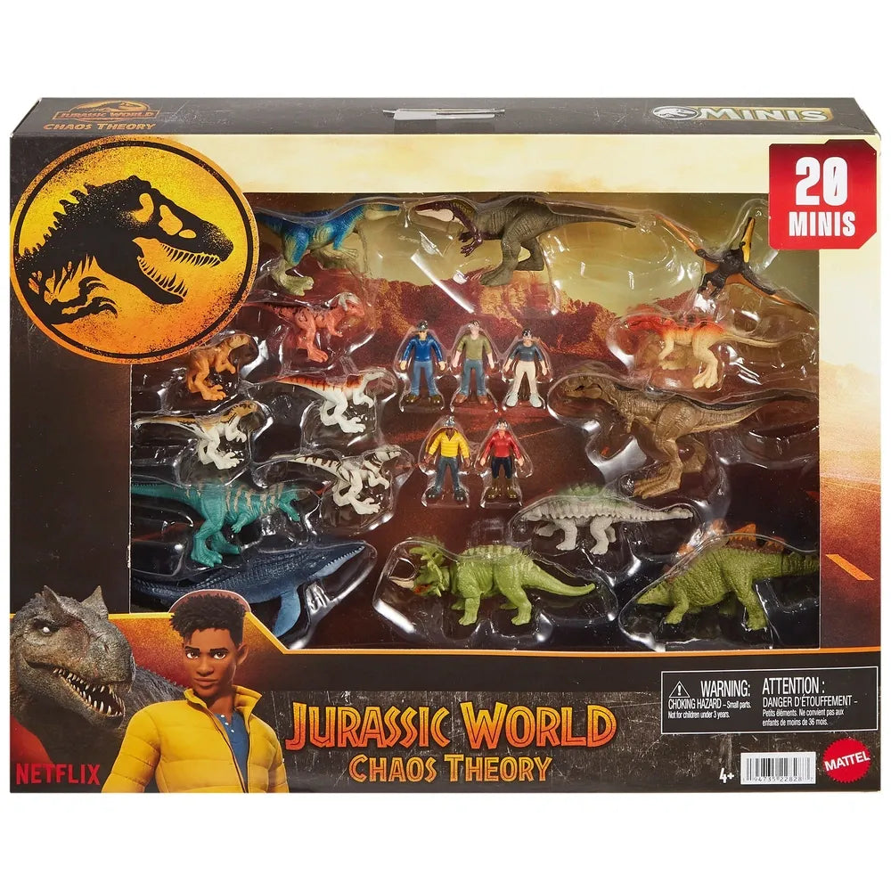 Jurassic World Chaos Theory 20-Pack Mini Figures Dinosaur Collectibles