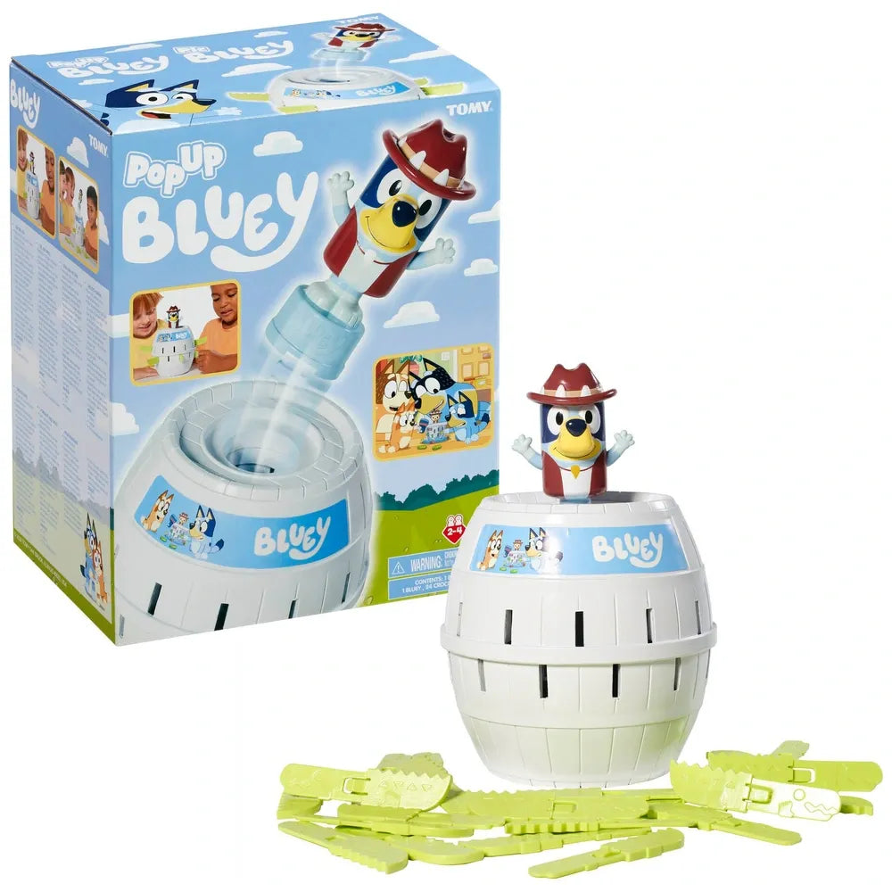 TOMY Pop-Up Bluey Game – Fun Interactive Board Game for Kids and Family