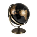 Decorative 23cm Metallic Black World Globe with Sleek Metal Stand