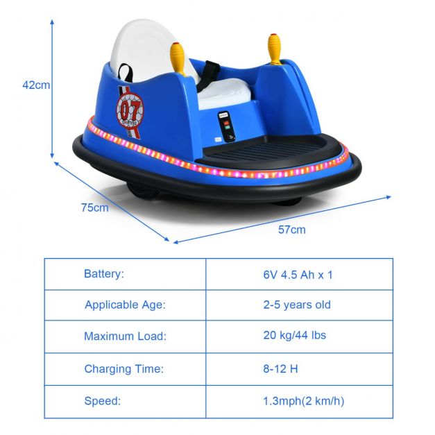 Kids Ride-On Bumper Car with Colorful Flashing Lights & Music