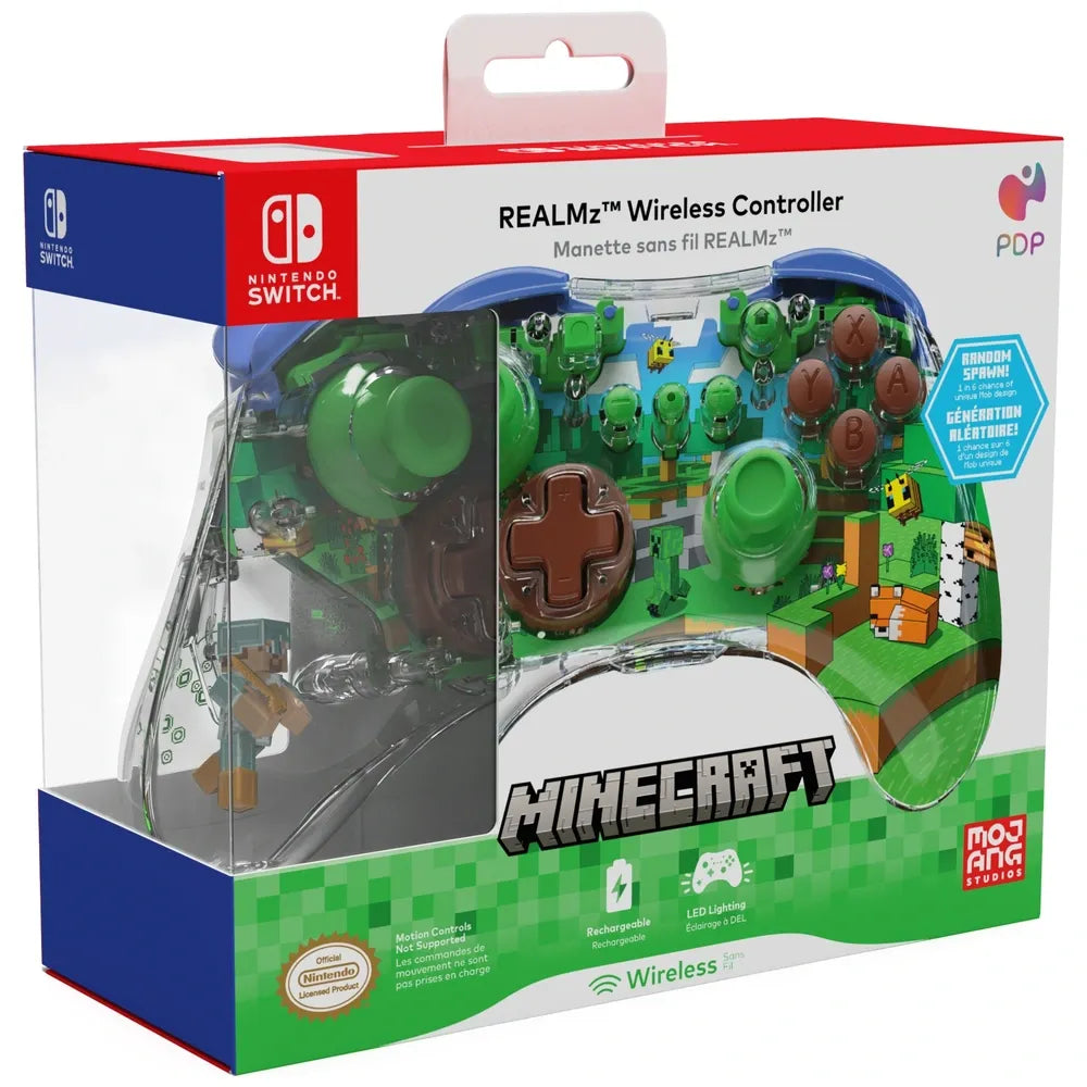 PDP REALMz Switch Wireless Controller Minecraft Forest Biome Edition