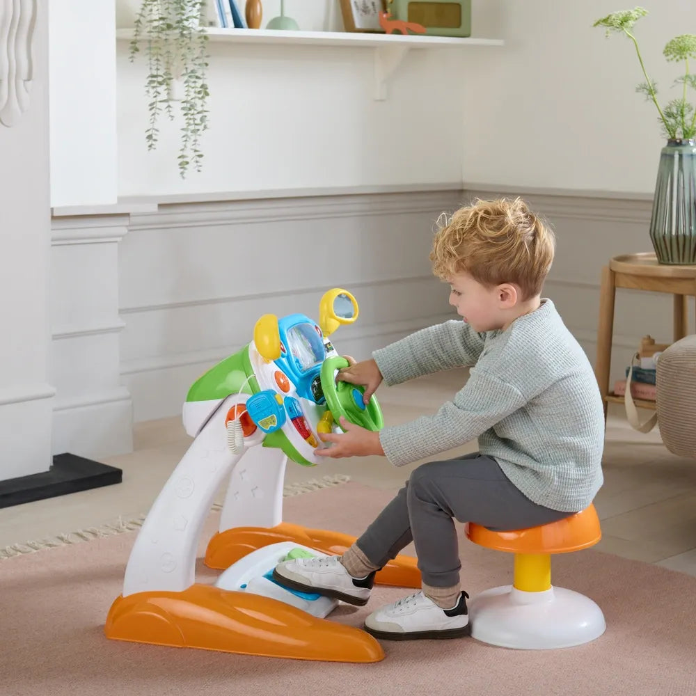 Big Steps Driving Simulator – Interactive Steering Wheel Playset for Kids