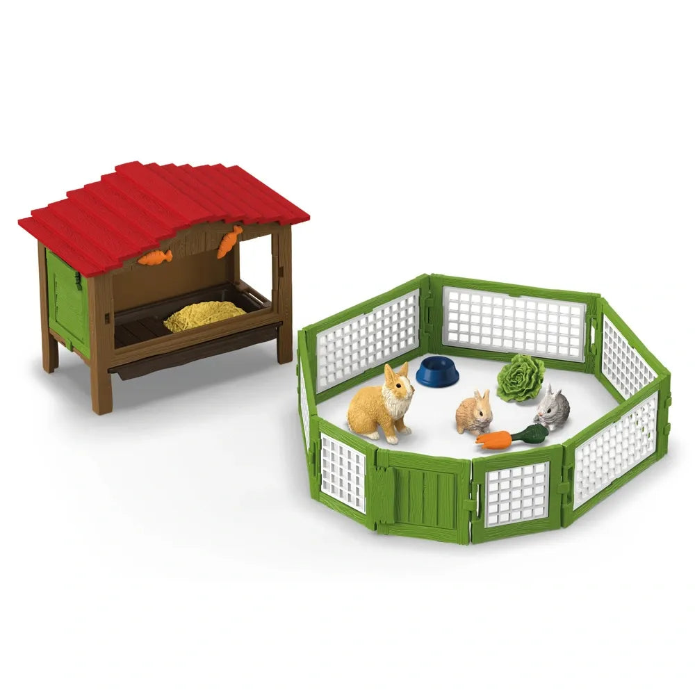 Schleich Farm World 42728 Rabbit Hutch – Realistic Animal Playset