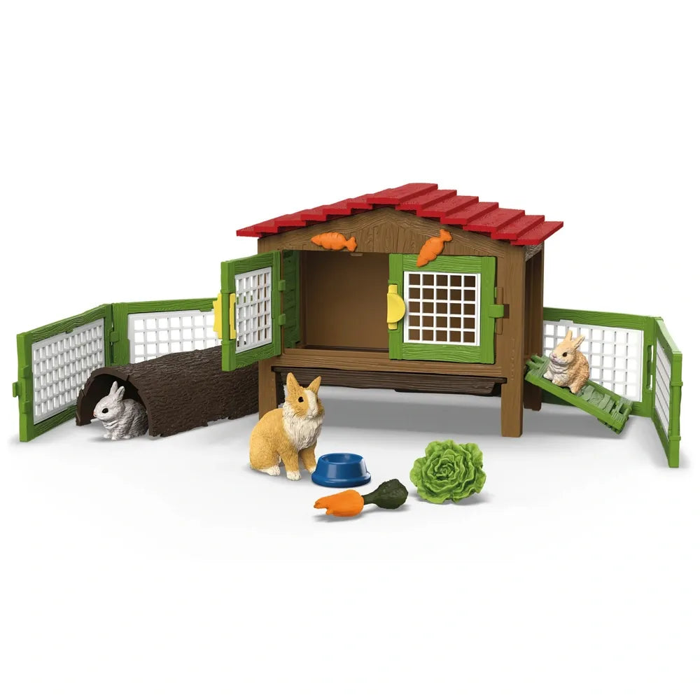 Schleich Farm World 42728 Rabbit Hutch – Realistic Animal Playset