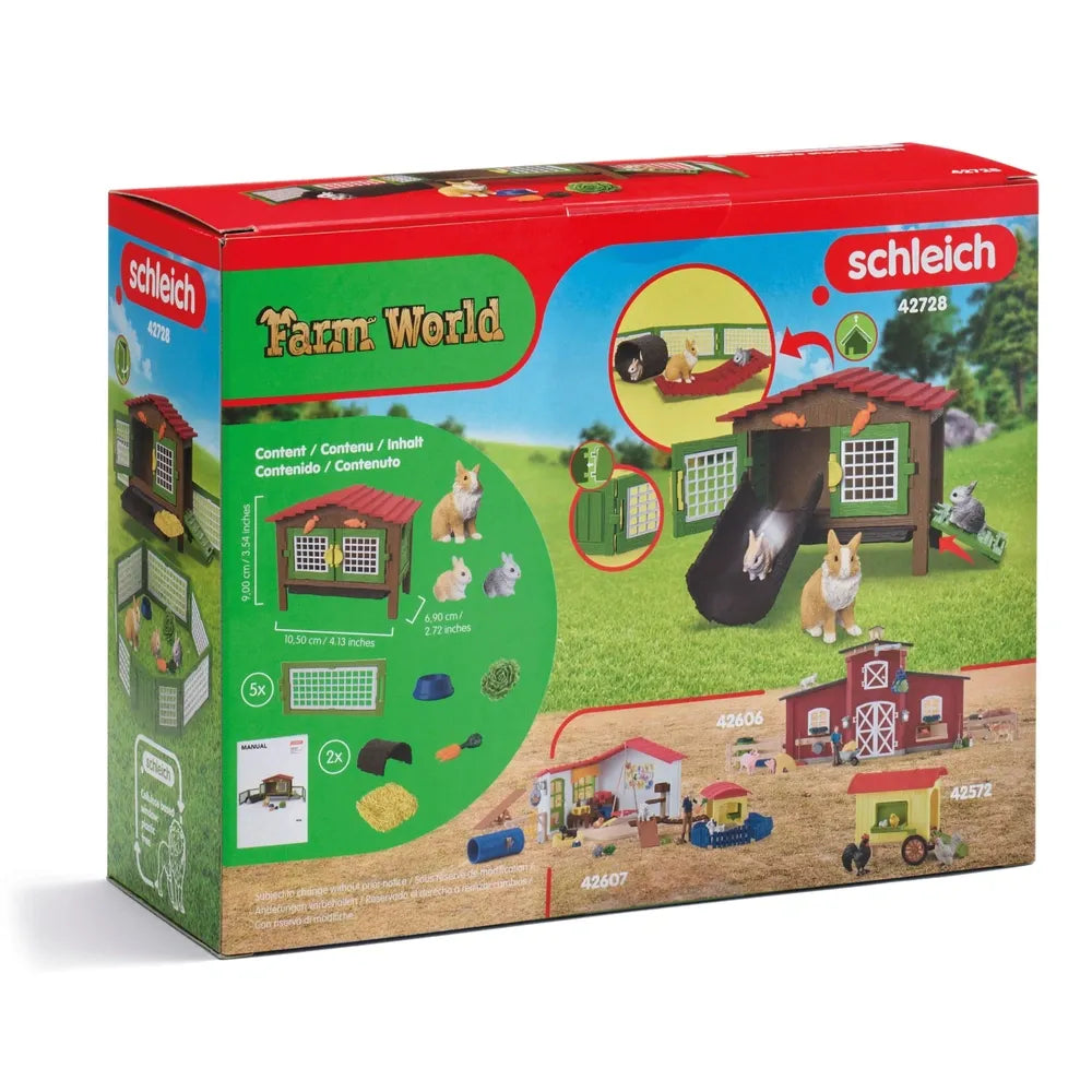 Schleich Farm World 42728 Rabbit Hutch – Realistic Animal Playset