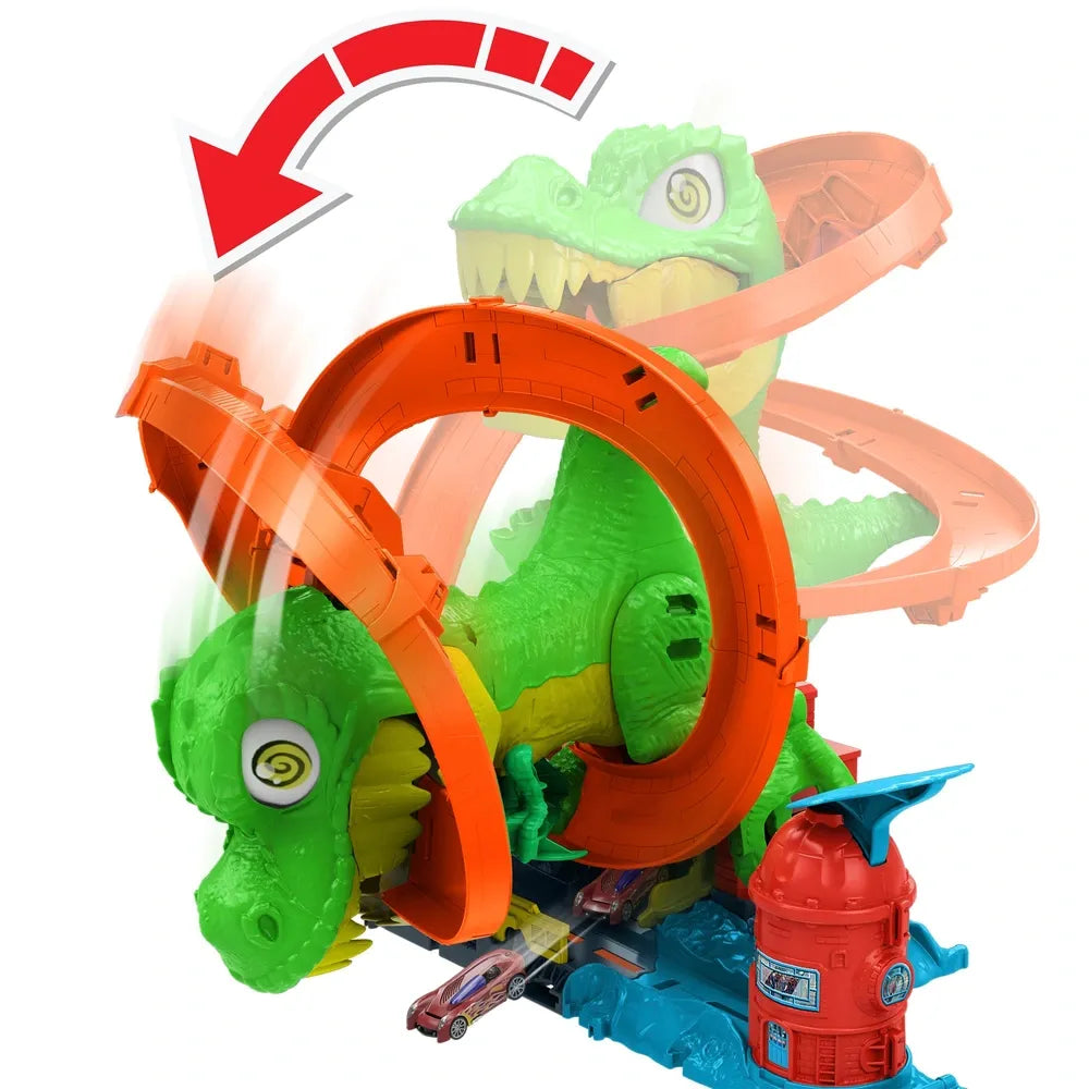 Hot Wheels City T-Rex Blaze Battle Let’s Race Track Playset