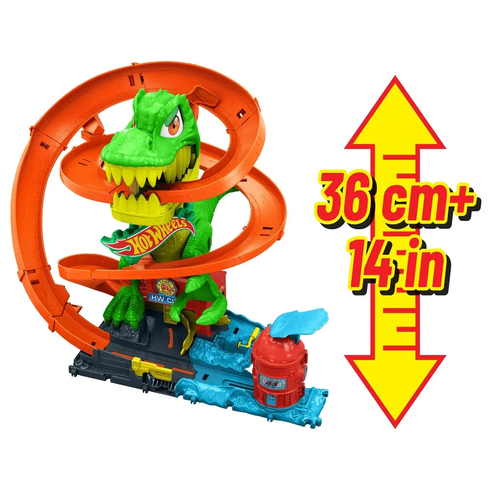 Hot Wheels City T-Rex Blaze Battle Let’s Race Track Playset