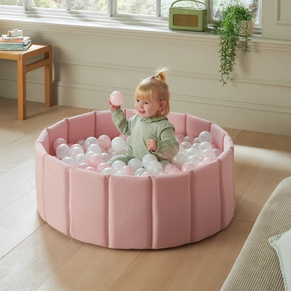 Play Factory Pink Foam Ball Pit with 150 Colorful Balls for Kids’ Fun Play