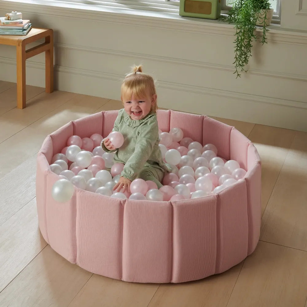 Play Factory Pink Foam Ball Pit with 150 Colorful Balls for Kids’ Fun Play