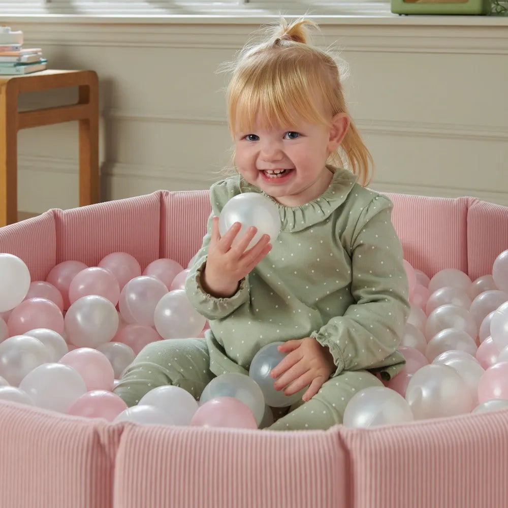Play Factory Pink Foam Ball Pit with 150 Colorful Balls for Kids’ Fun Play