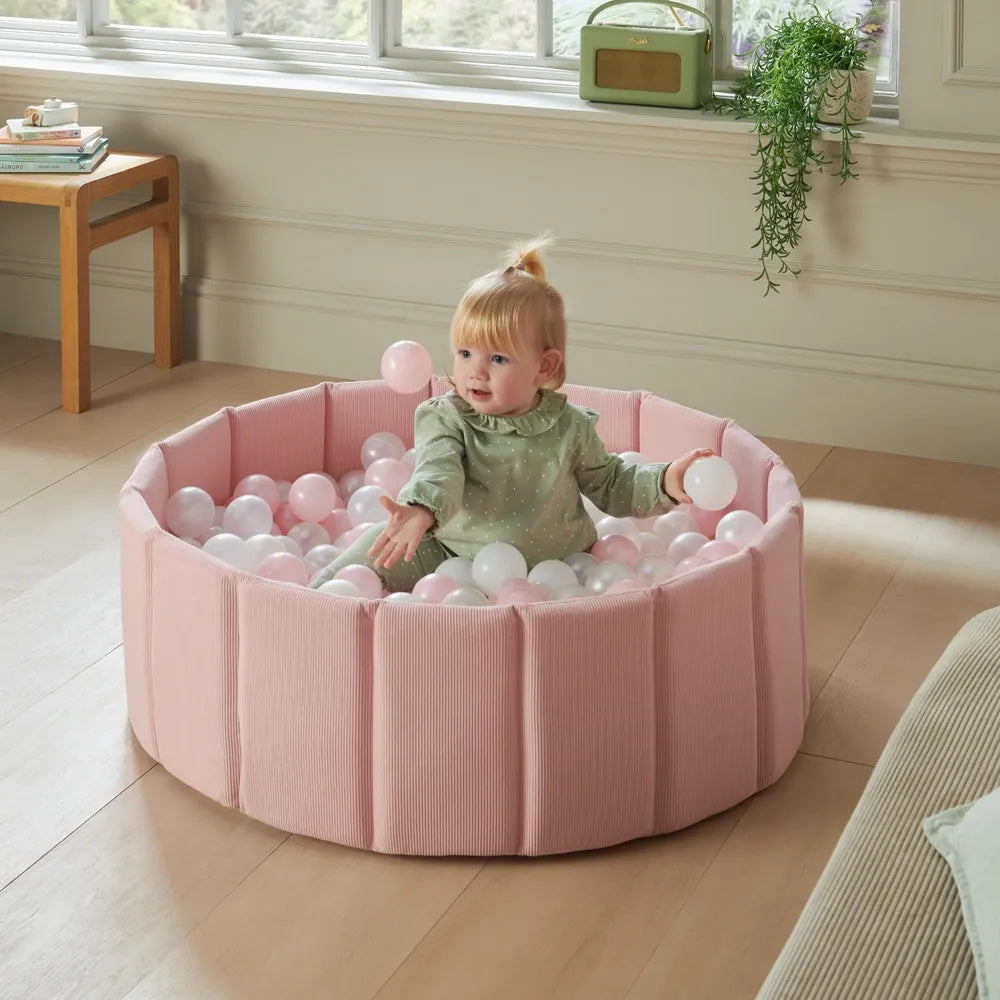 Play Factory Pink Foam Ball Pit with 150 Colorful Balls for Kids’ Fun Play