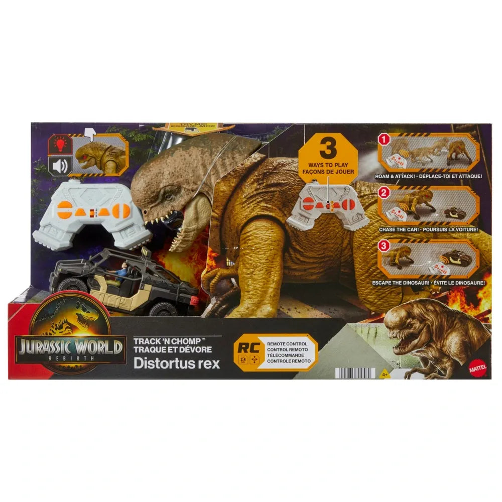 Jurassic World Rebirth Distortus Rex RC Dinosaur Track 'n Chomp Toy