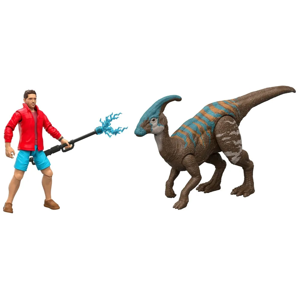 Jurassic World Rebirth Action Figure 2-Pack Reuben Delgado and Parasaurolophus