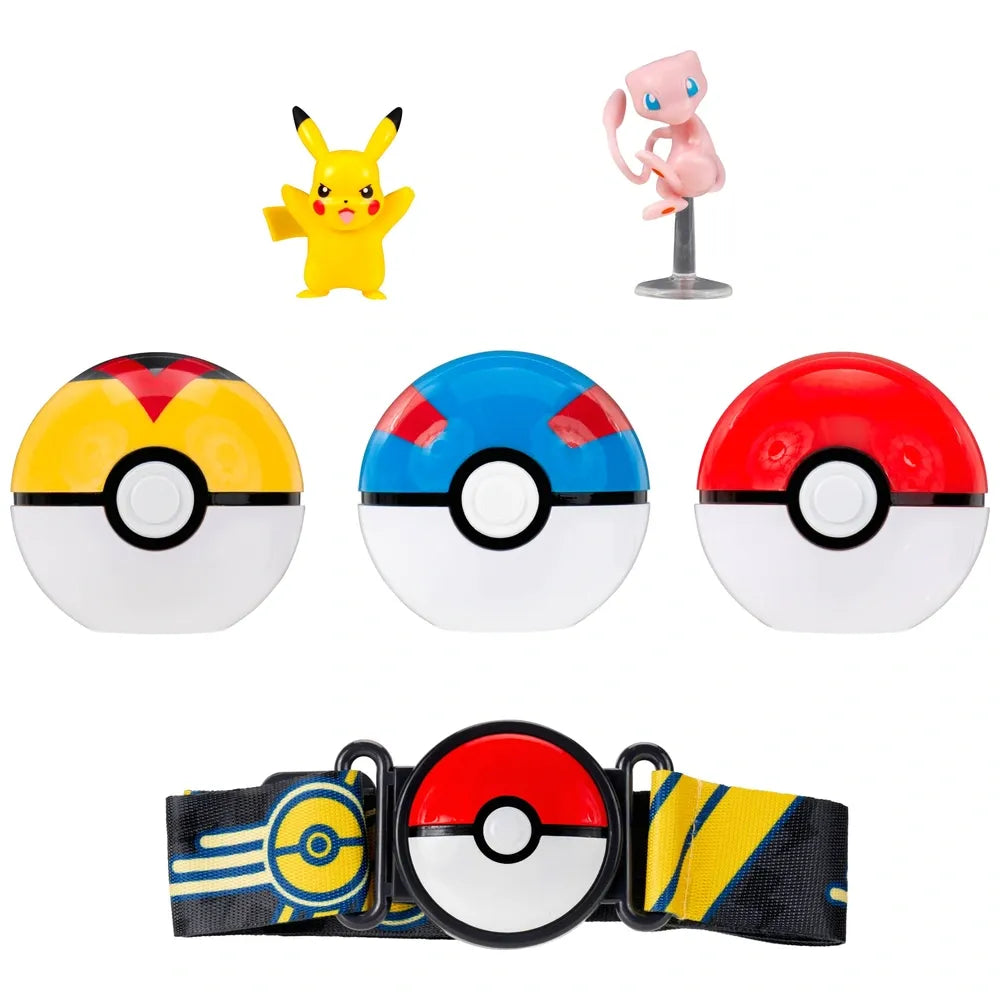 Pokémon Clip N' Go Belt Set Battle Figures Mew & Pikachu Included