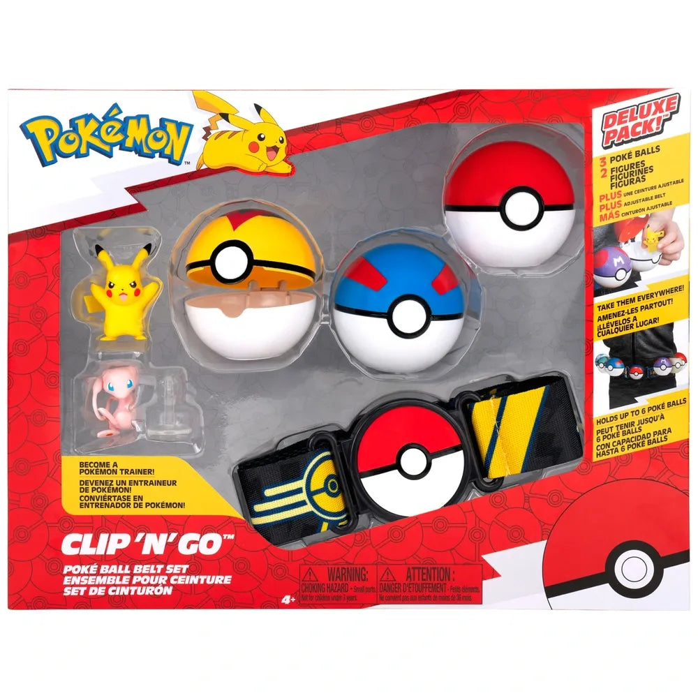 Pokémon Clip N' Go Belt Set Battle Figures Mew & Pikachu Included