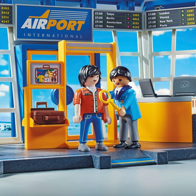Playmobil City Airport Playset with Airplane & Tower, 146-Piece Set