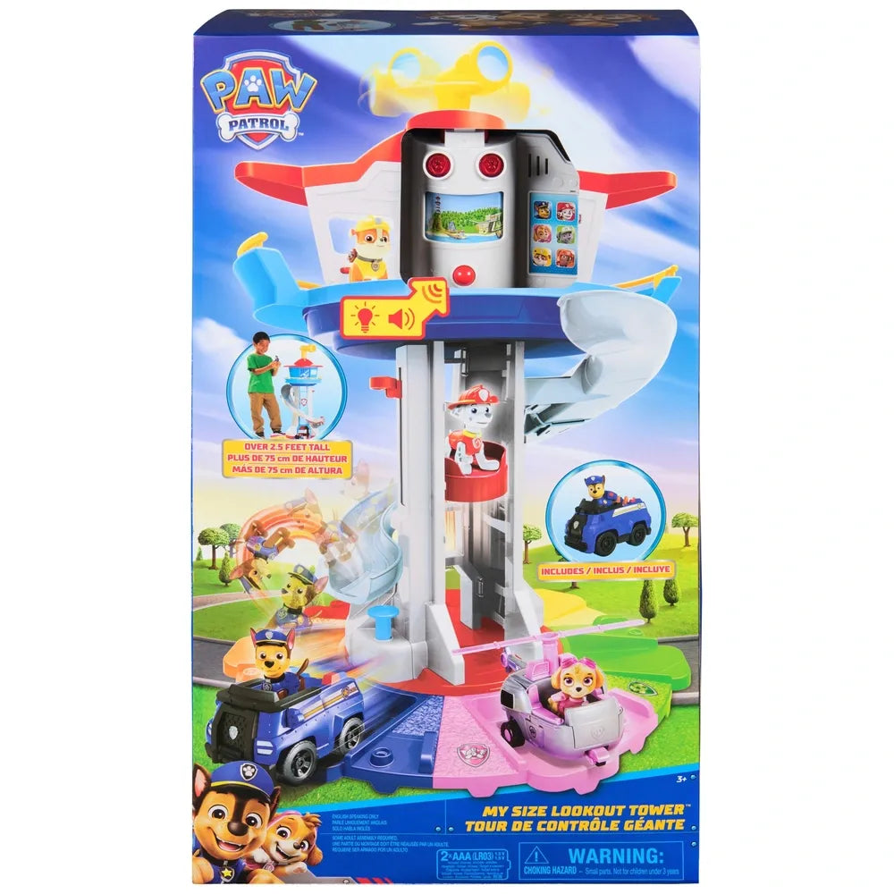 PAW Patrol My Size Lookout Tower Kids Playset with Chase and Vehicle