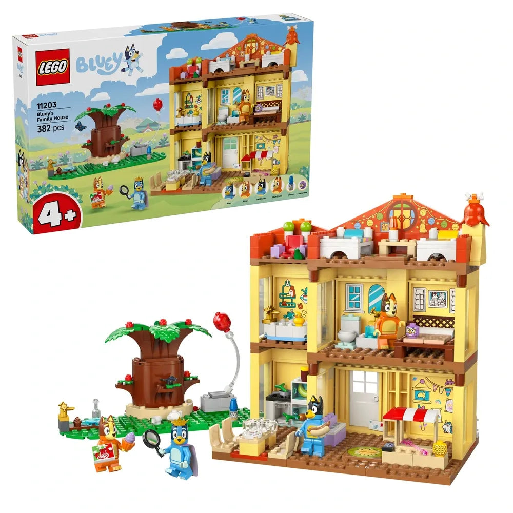 LEGO Bluey 11203 Bluey’s Family House – Building Set for Kids’ Creative Play