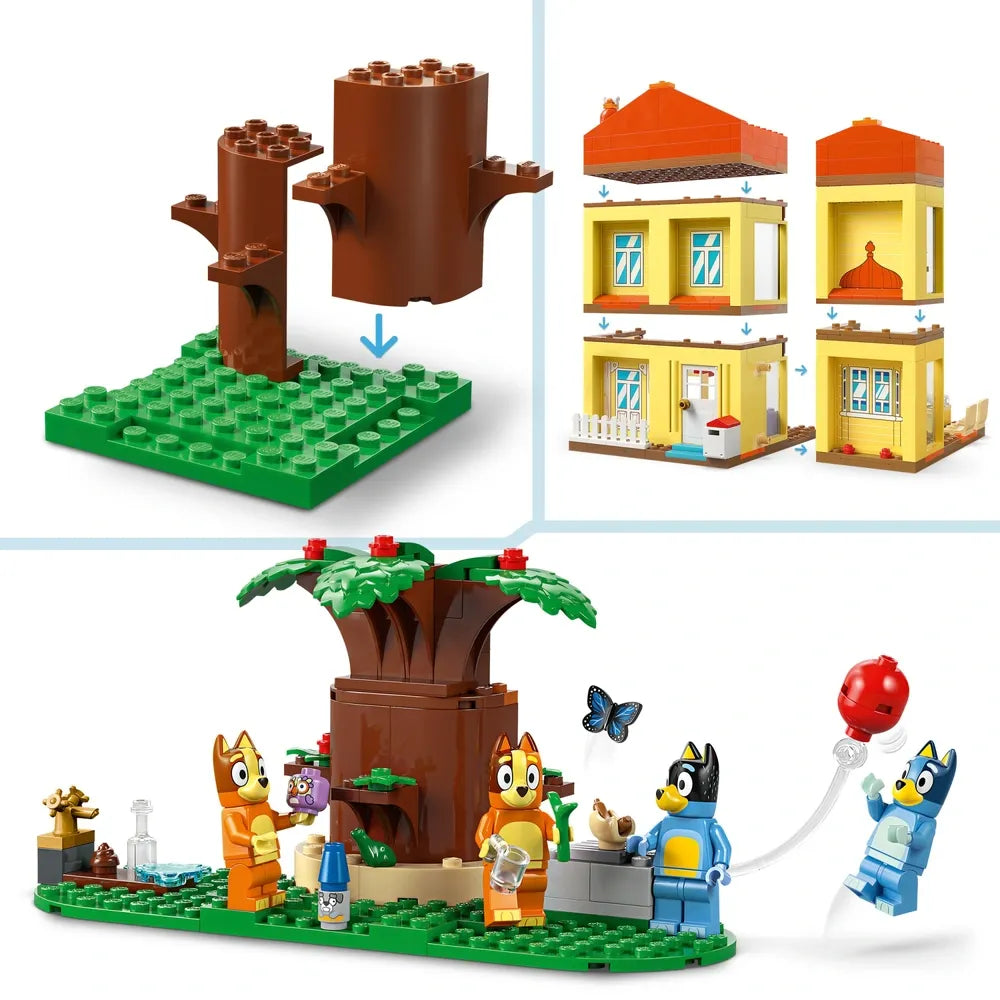 LEGO Bluey 11203 Bluey’s Family House – Building Set for Kids’ Creative Play