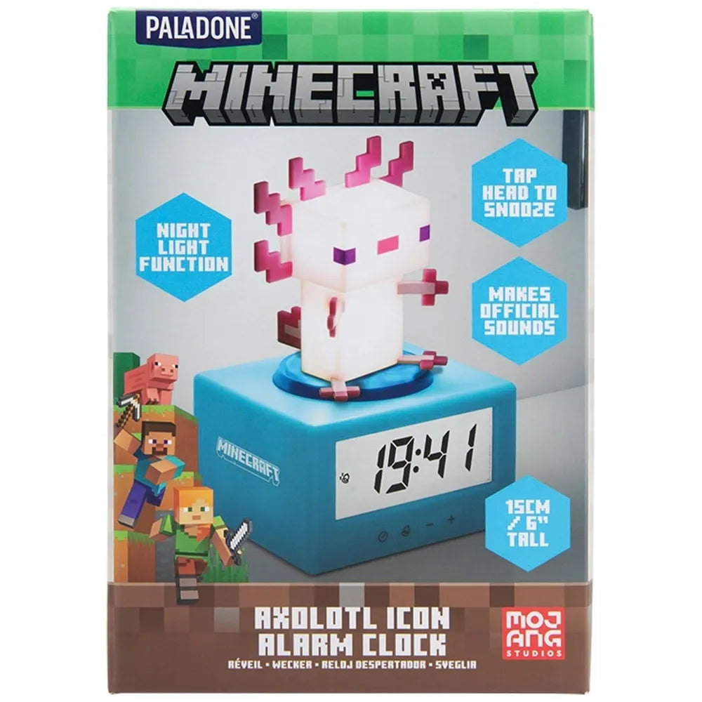 Minecraft Axolotl Icon Alarm Clock – Gamer-Themed Decor and Collectible