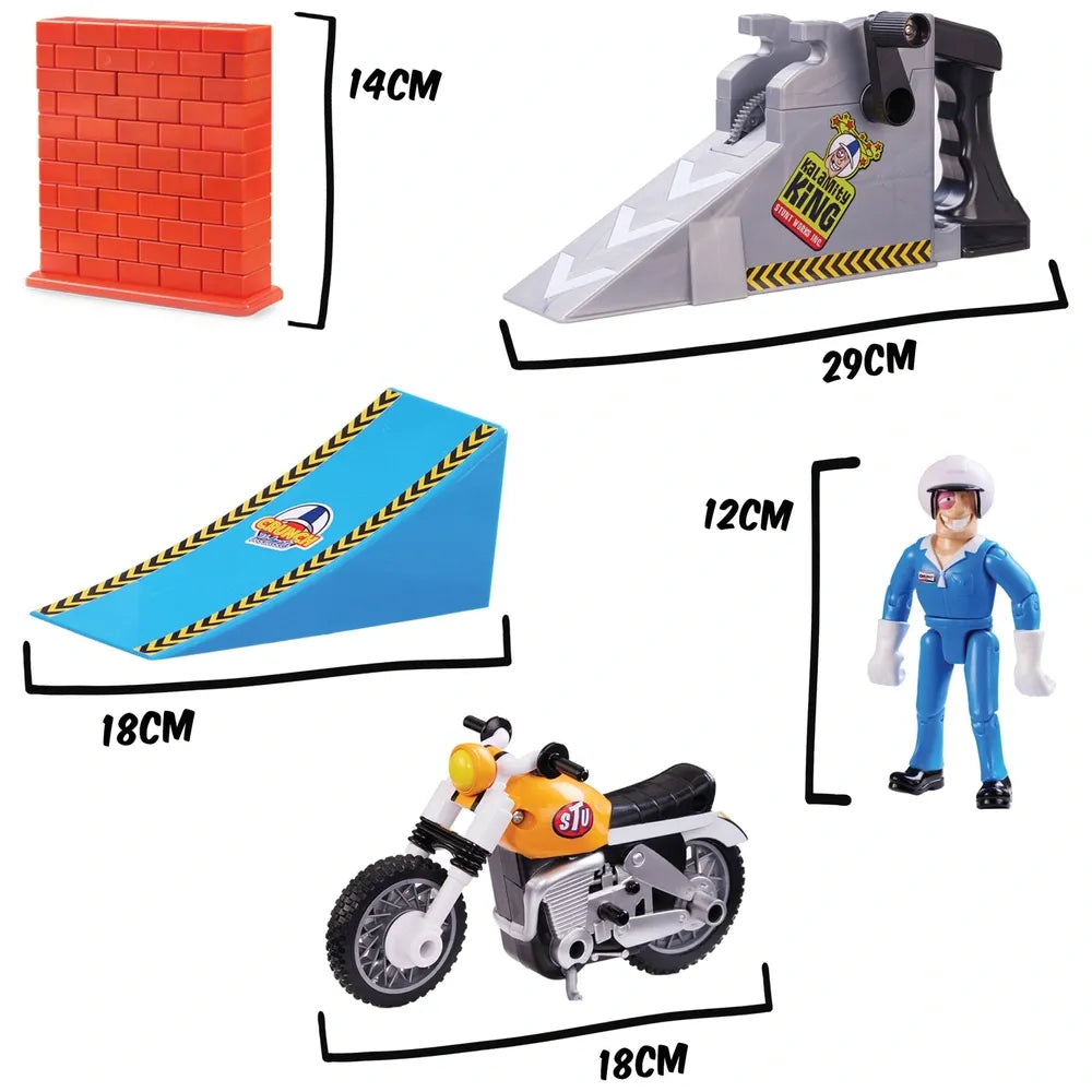 Stuntman Stu Nitro Boost Stunt Bike Set for Kids – Action Play Toy