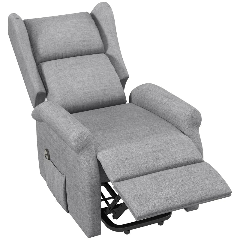 Electric Riser Recliner Chair for Elderly, Remote Control, Grey Fabric