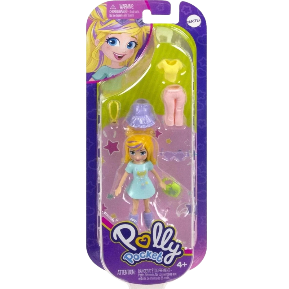 Polly Pocket Accessories Doll Set 9 Cm Trendy Outfit & Mini Dolls Mattel Toy