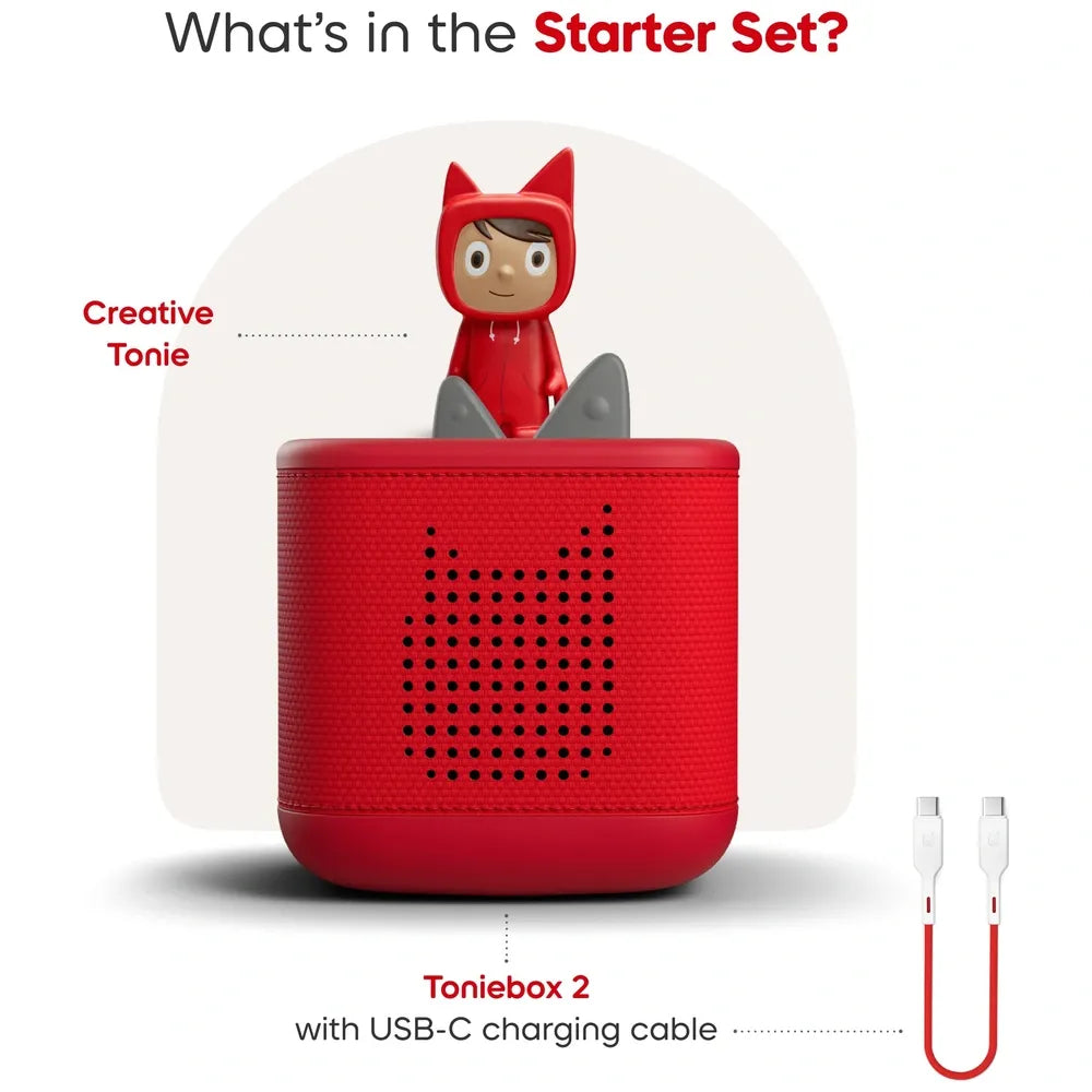 Tonies Toniebox 2 Starter Set in Sunset Red – Audio Player for Kids’ Stories