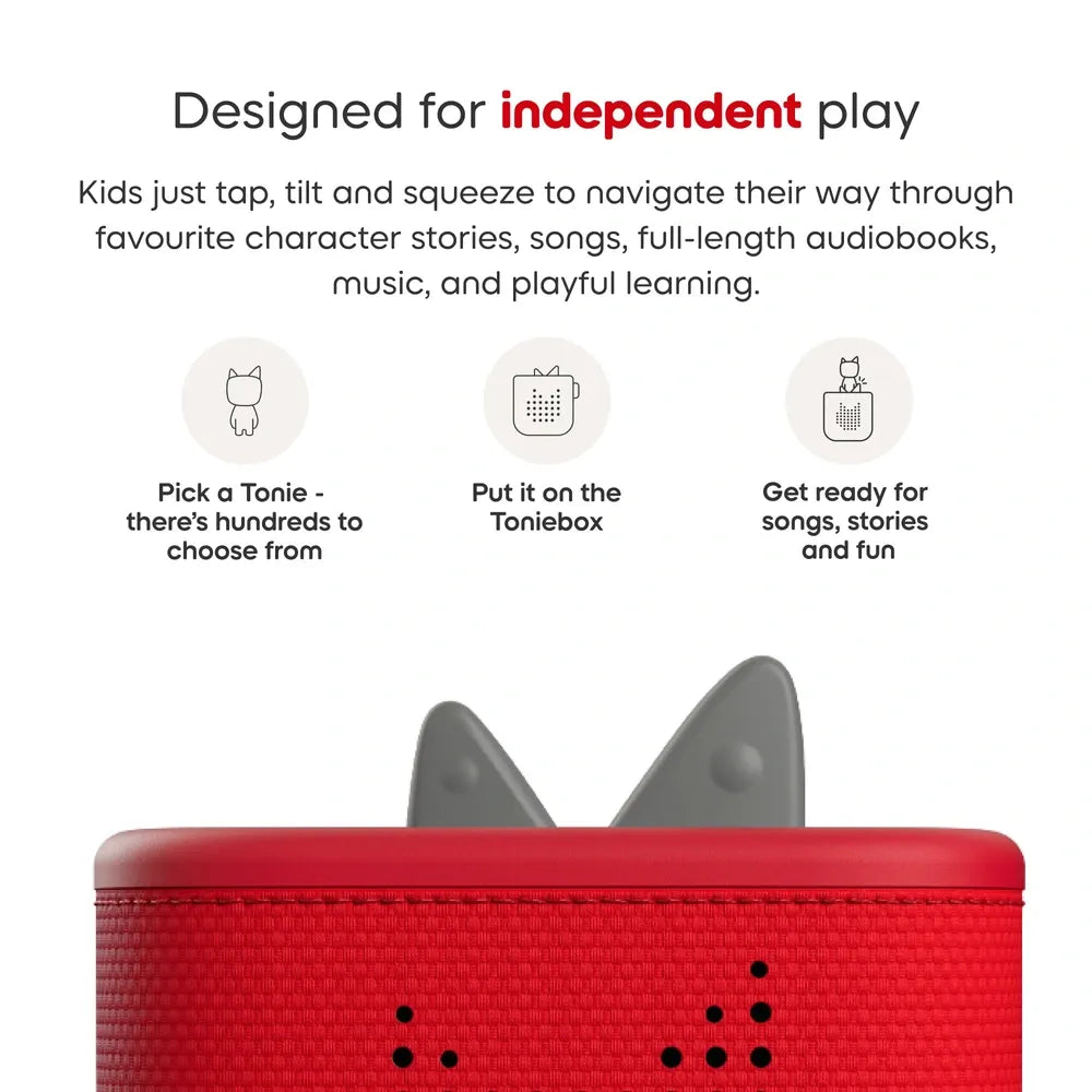 Tonies Toniebox 2 Starter Set in Sunset Red – Audio Player for Kids’ Stories