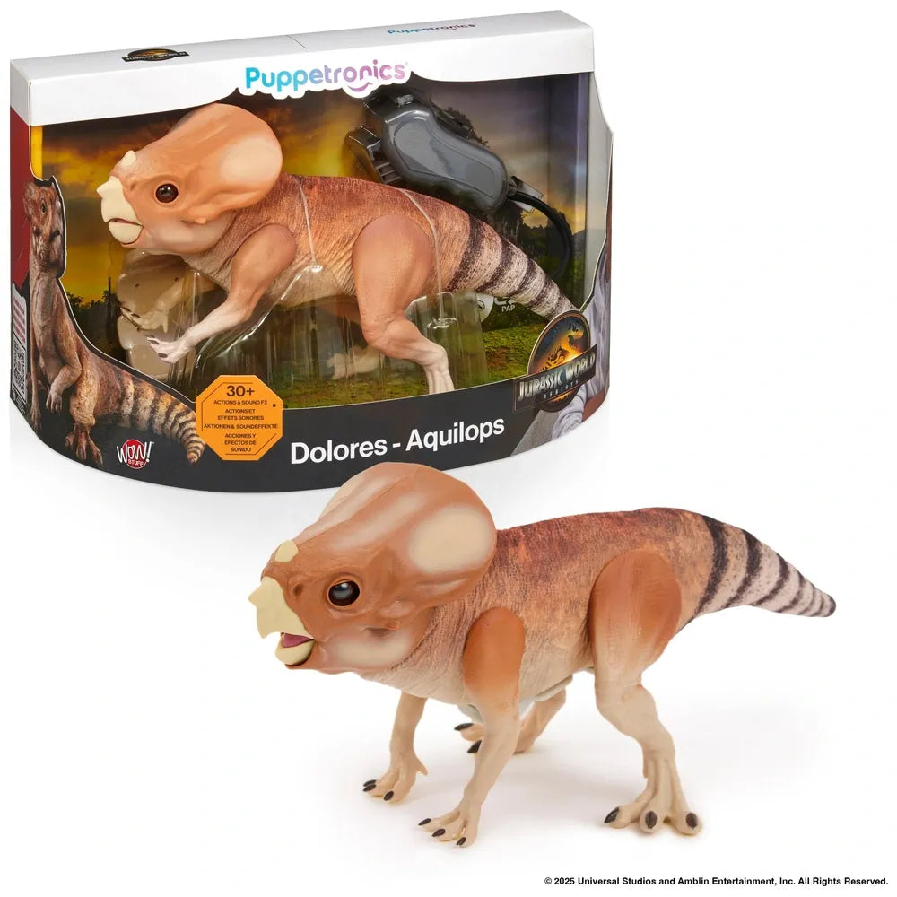 Jurassic World Rebirth Aquilops Dolores Interactive Puppetronic Toy