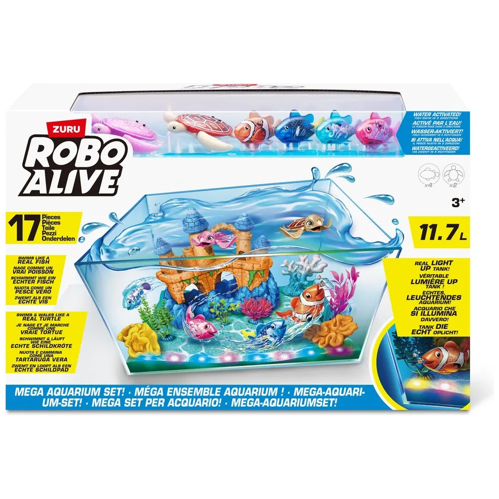 Robo Alive ZURU Mega Aquarium 17-Piece Interactive Toy Set