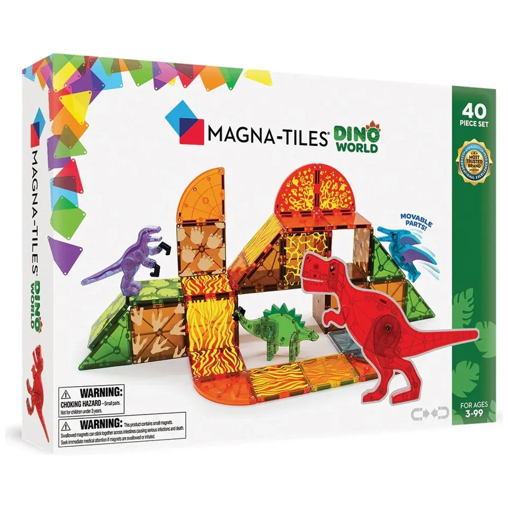 MAGNA-TILES Dino World 40-Piece Magnetic Construction Building Set