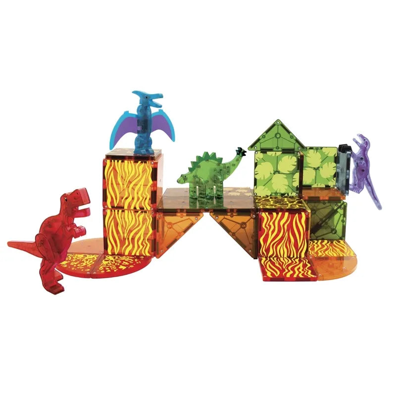 MAGNA-TILES Dino World 40-Piece Magnetic Construction Building Set