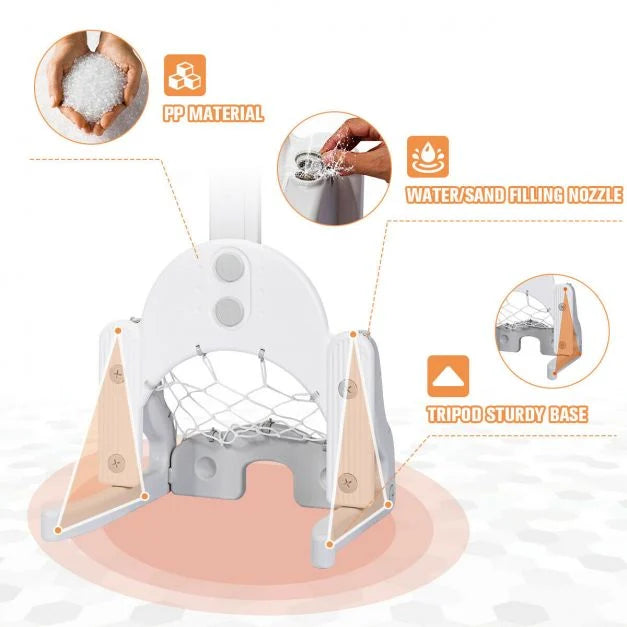 Adjustable 3-in-1 Sports Set: Basketball, Football & Golf for Kids