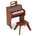 Lighted 25-Key Kids Digital Piano Keyboard with Stool – Adjustable Tempo