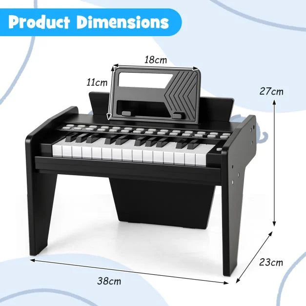 Mini Wooden Kids Piano Keyboard with 25 Lighted Keys – Digital Music Toy