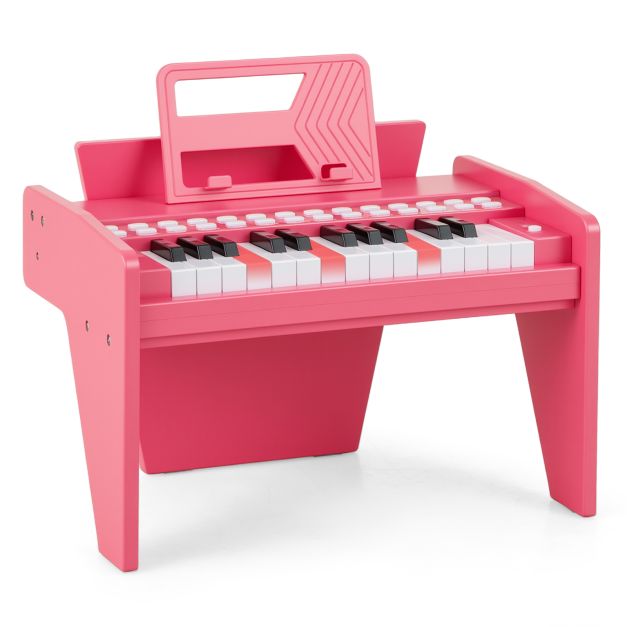 Mini Wooden Kids Piano Keyboard with 25 Lighted Keys – Digital Music Toy