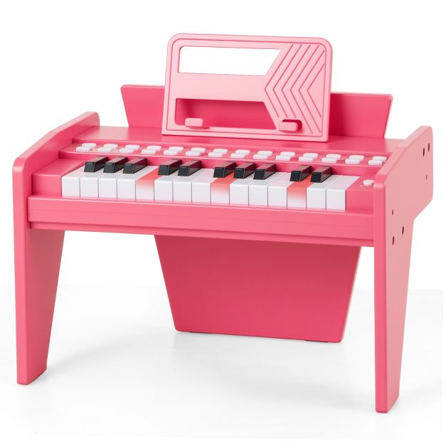 Mini Wooden Kids Piano Keyboard with 25 Lighted Keys – Digital Music Toy