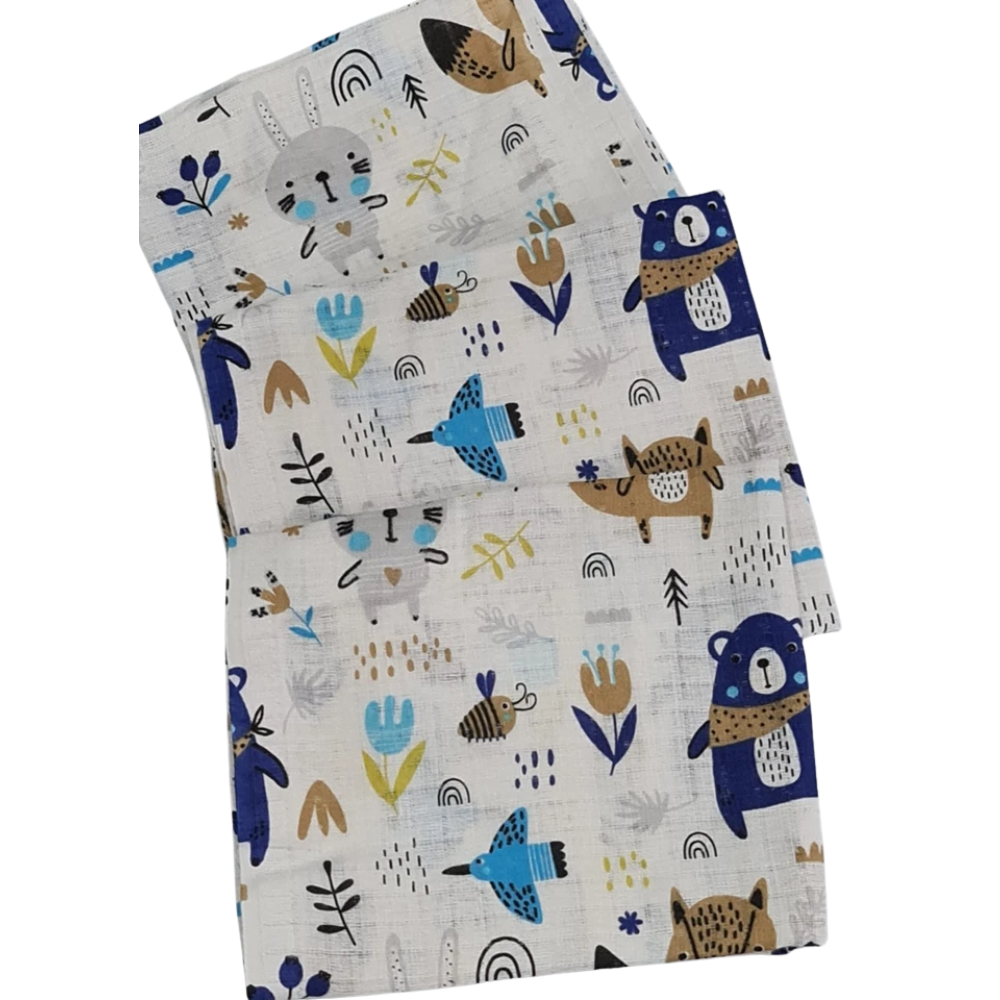3 Pack Xl Large Printed Muslin Squares for Babies, Reusable 100% Cotton Nappy Cloths