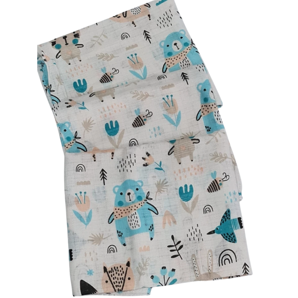 3 Pack Xl Large Printed Muslin Squares for Babies, Reusable 100% Cotton Nappy Cloths